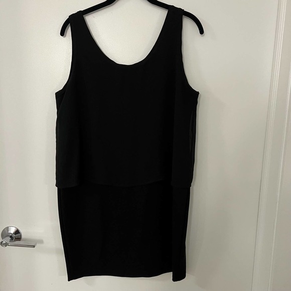 Mango Black Overlay Layered Mini Sleeveless Dress Medium - Picture 3 of 6